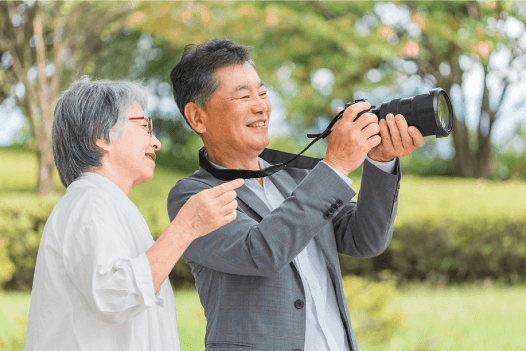 外出先で撮影を楽しむ利用客